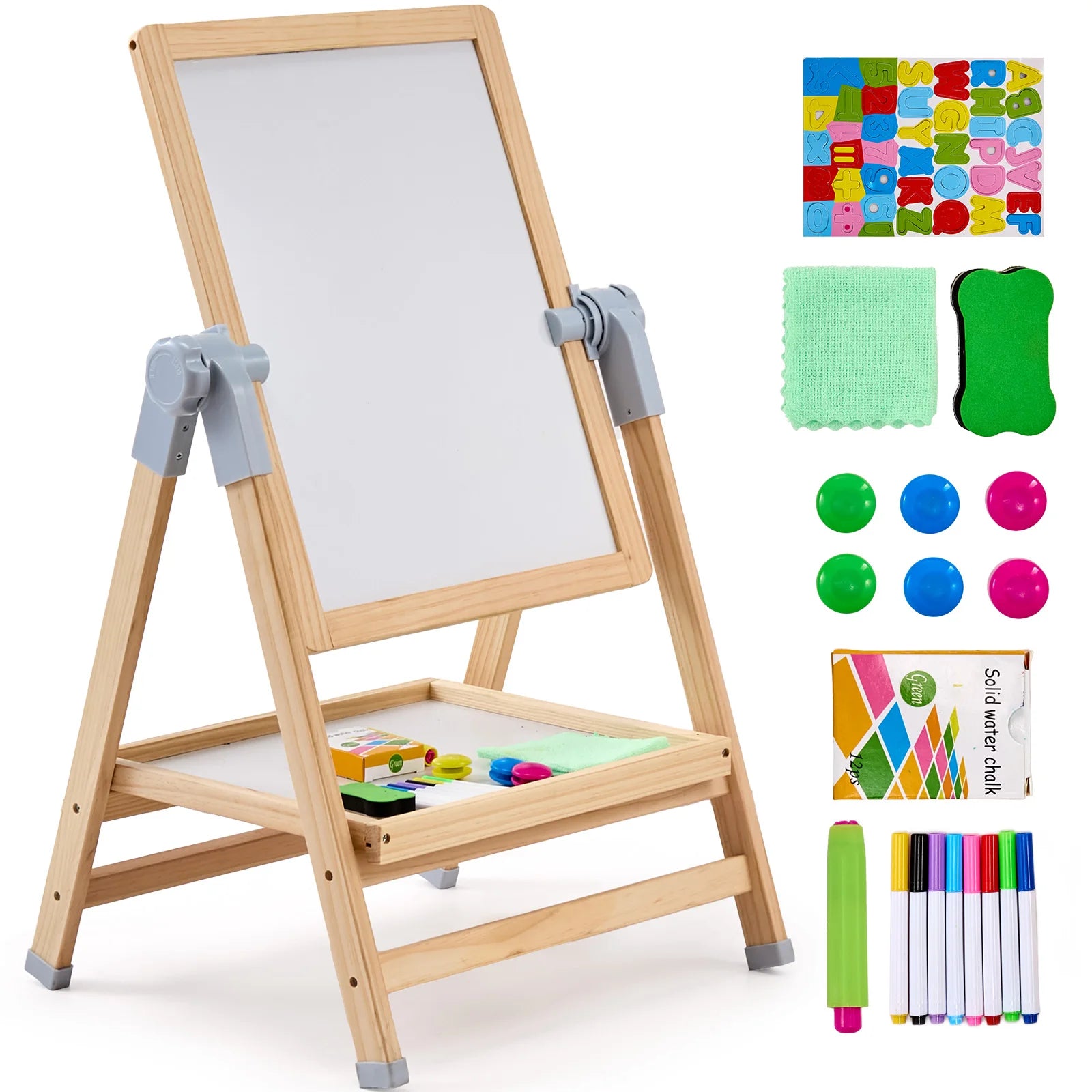 SucceBuy Standing Magnetic Drawing Board — 2-in-1 Art Easel & Study Desk