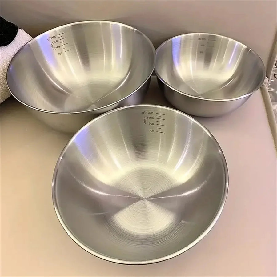 Stainless Steel Mixing Bowl Set — Versatile Kitchen Prep & Storage