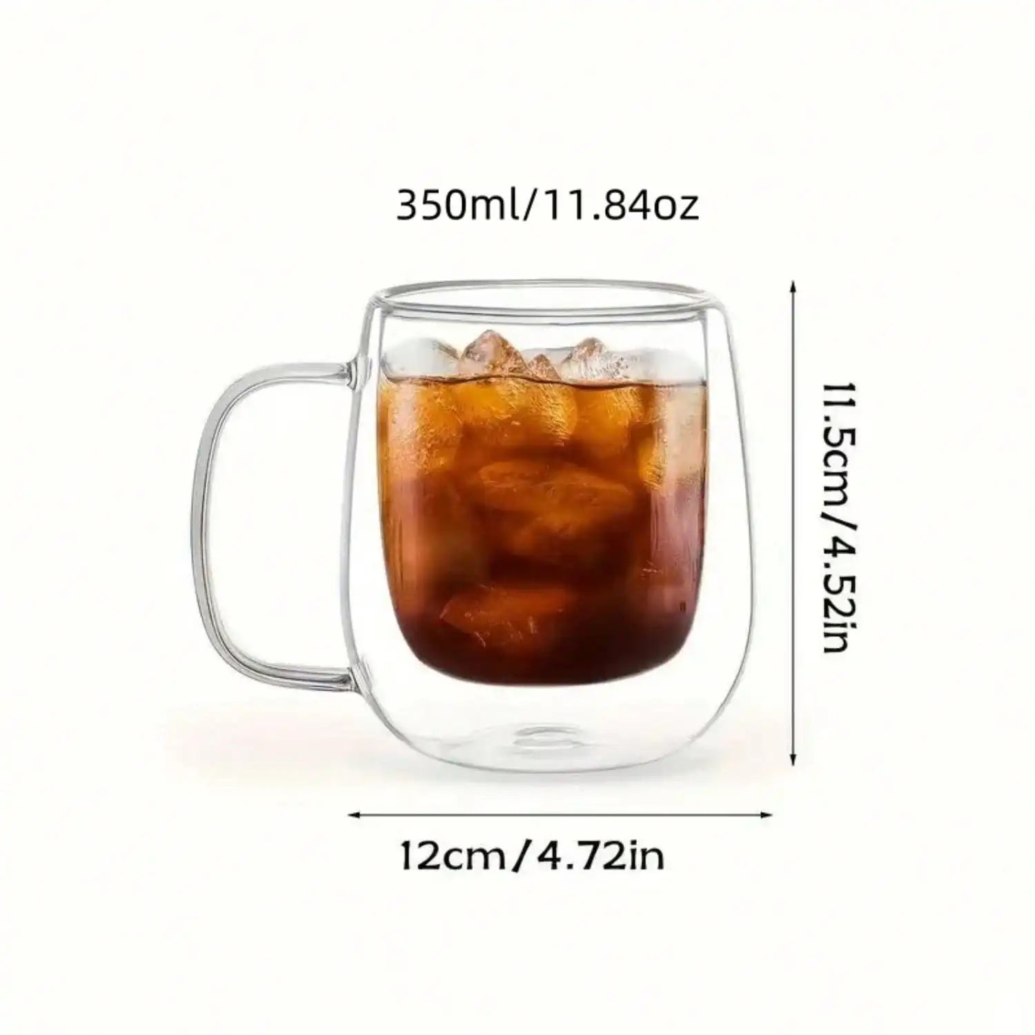 Double Walled Glass Coffee Cup Set — Insulated Transparent Drinkware, 4-Piece
