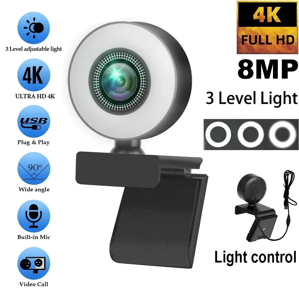 High Definition Autofocus Webcam — Built-in Microphone for Live Streaming