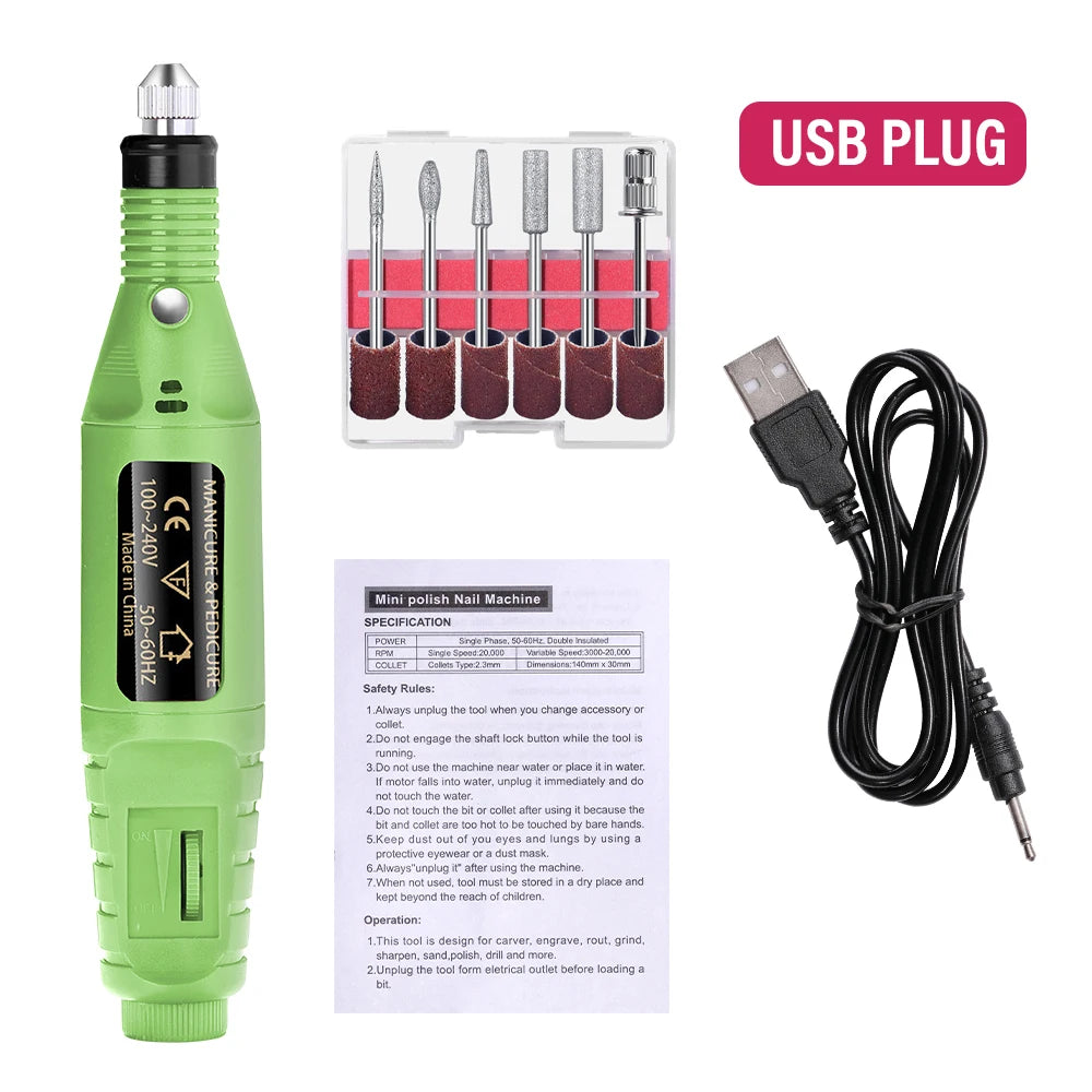LULAA Electric Nail Drill Machine Set — Professional Manicure & Pedicure Tool
