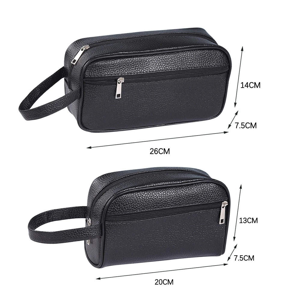 Men's PU Leather Clutch Bag — Business Wristlet & Phone Pouch