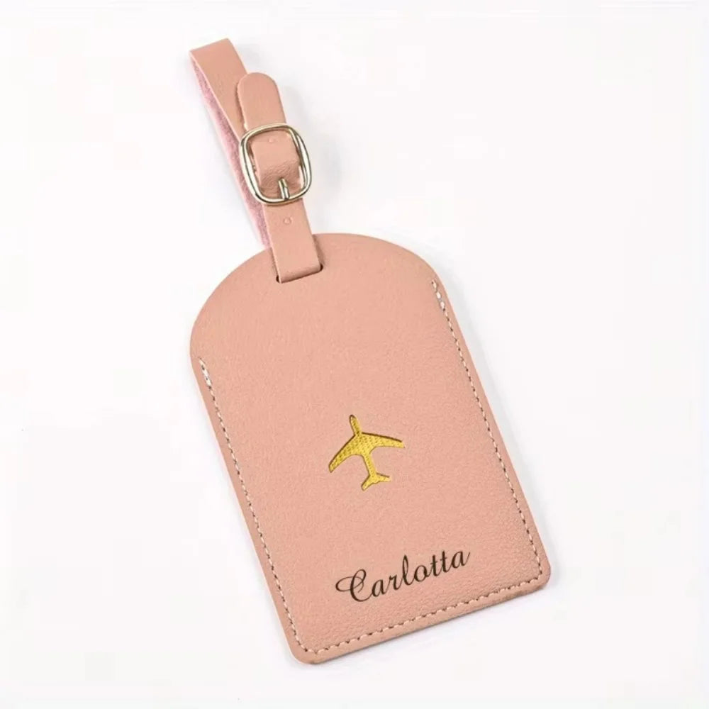 Personalized Custom Name Luggage Tag — Stylish PU Leather Baggage Identifier