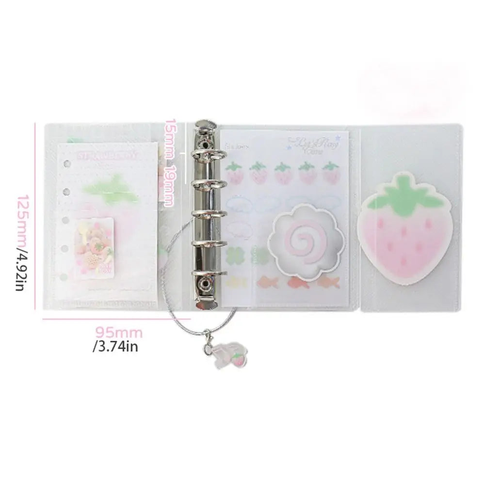 Cartoon Loose-Leaf Mini Notebook — Portable Twill Binder Journal