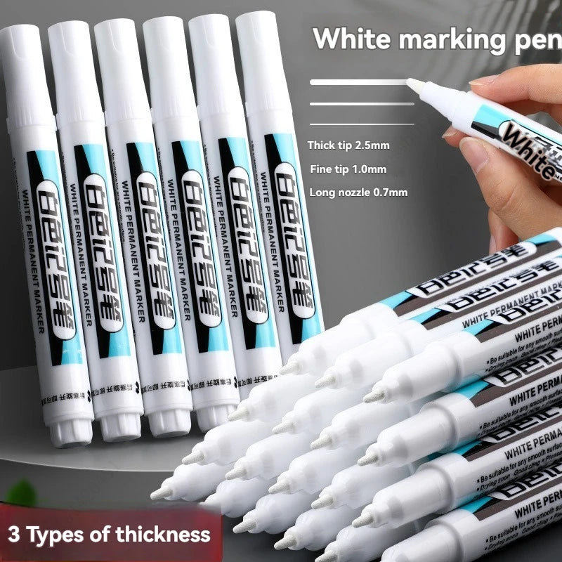 HOPK White Permanent Marker Pens — Multi-Surface Paint Pen Set