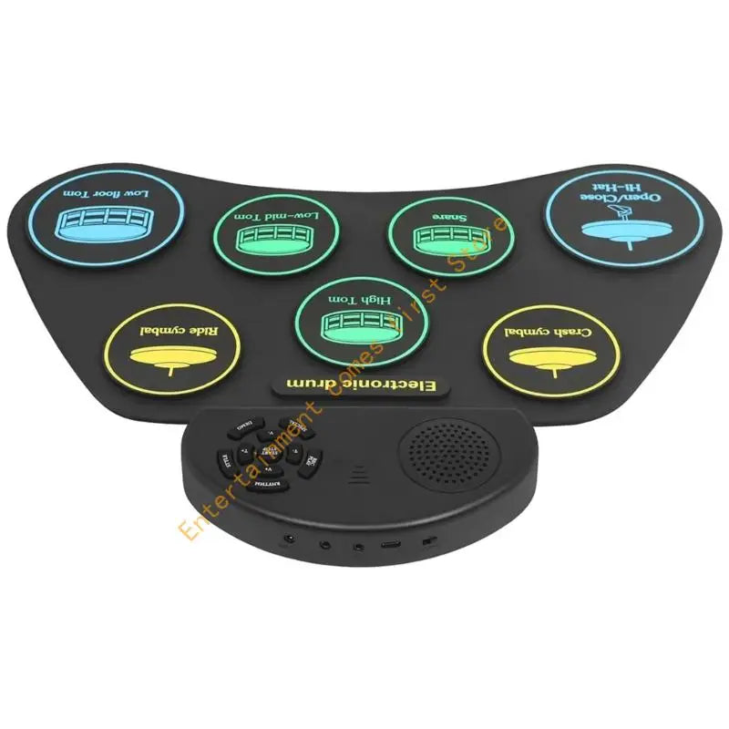 Portable Electronic Drum Pad — Foldable Percussion Set with Built-In Speaker