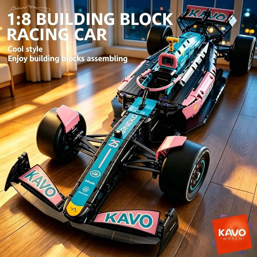 KAVOWORLD 1:8 Formula Racing Car Building Kit — Mechanical Technical Model Set