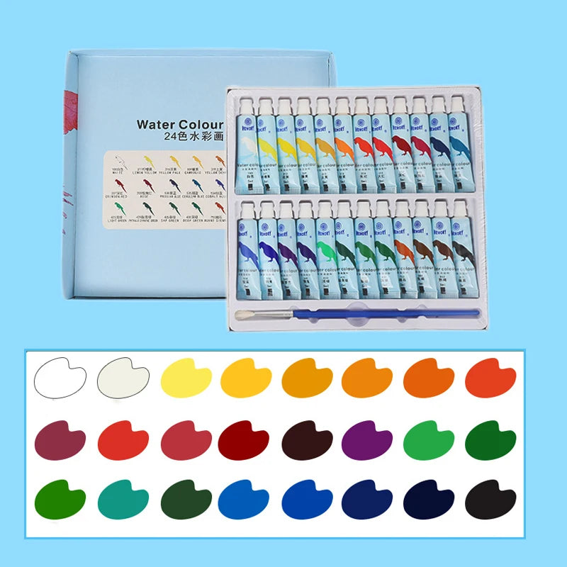 Acrylic and Watercolor Paint Set — Vibrant Pigment Kit for Students