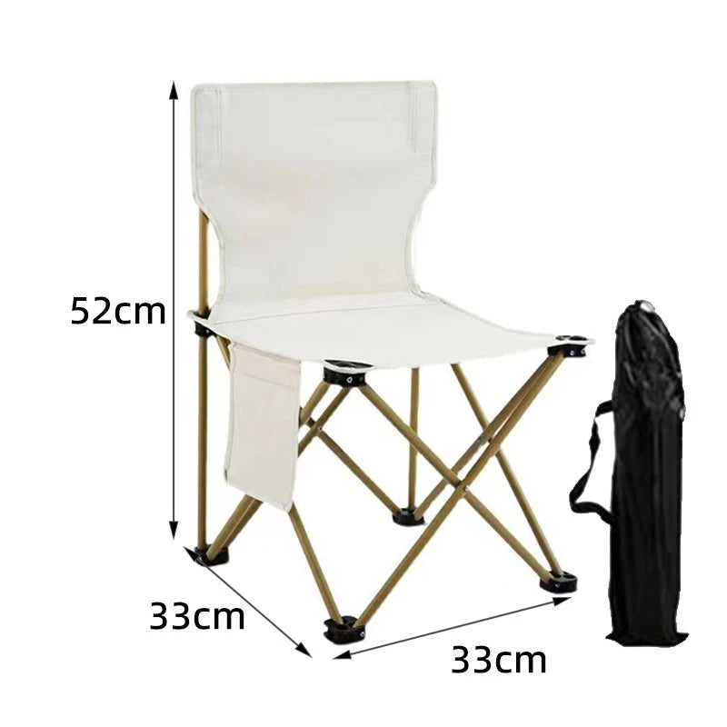 Foldable Outdoor Camping Chair — Portable Leisure Seat with Cup Holder