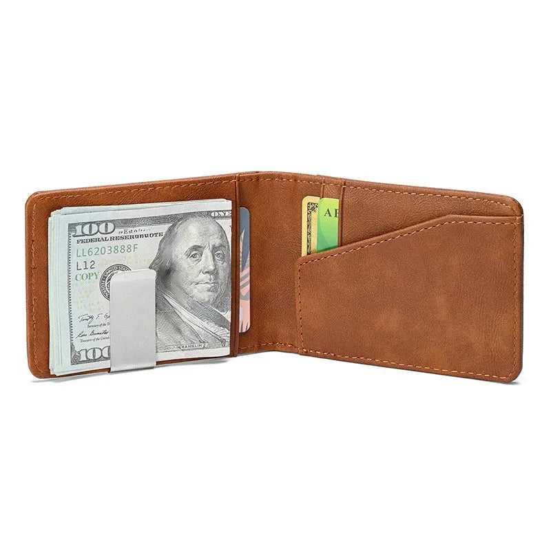 macroupta Slim Leather Money Clip Wallet — Compact Card Holder & Cash Organizer