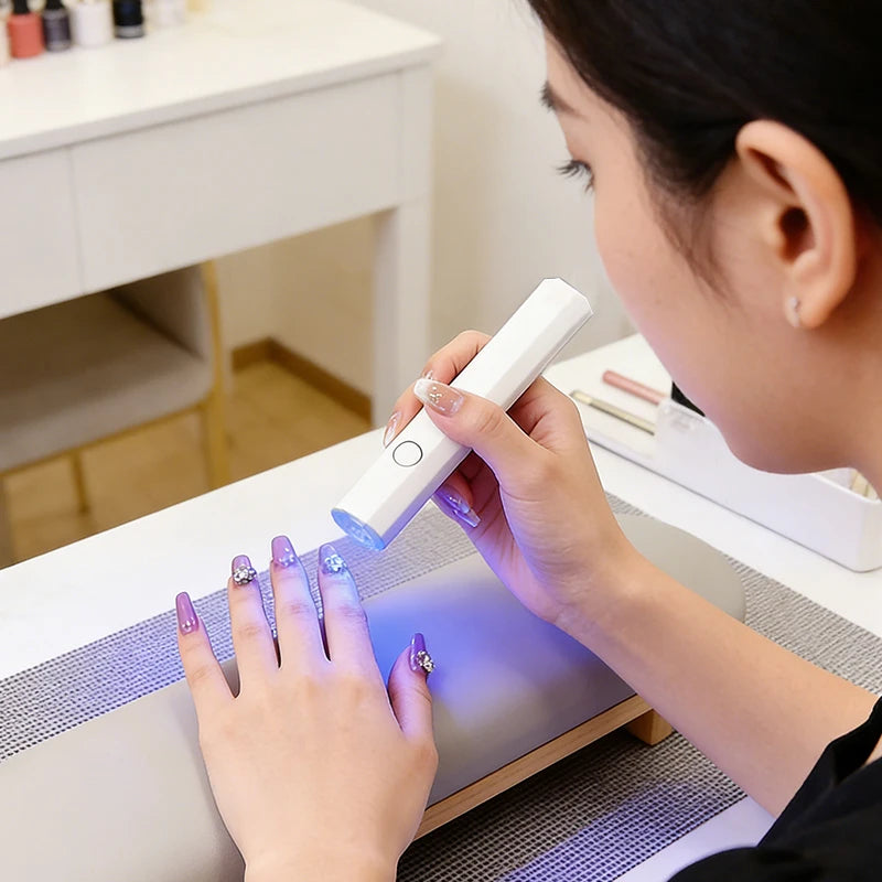 Portable Handheld UV LED Nail Lamp — USB Rechargeable Pen Shape Dryer