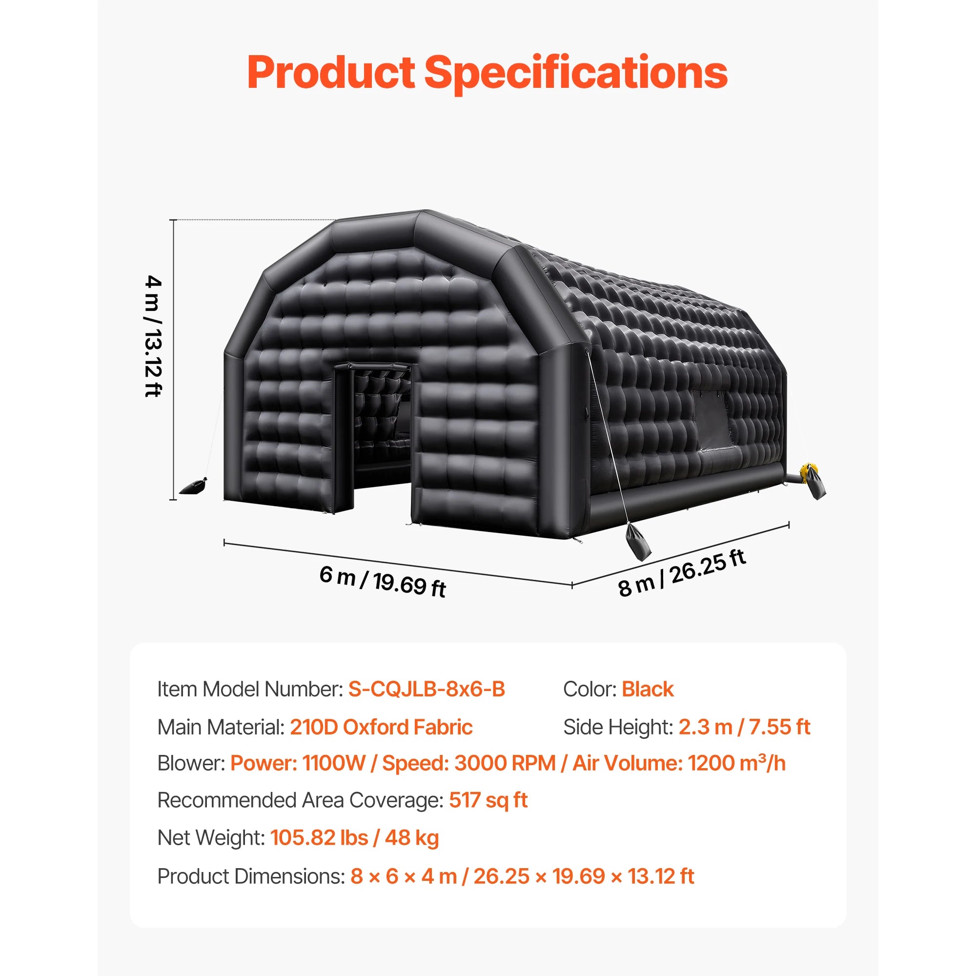 SucceBuy Inflatable Nightclub Tent — Large Event Venue with Blower
