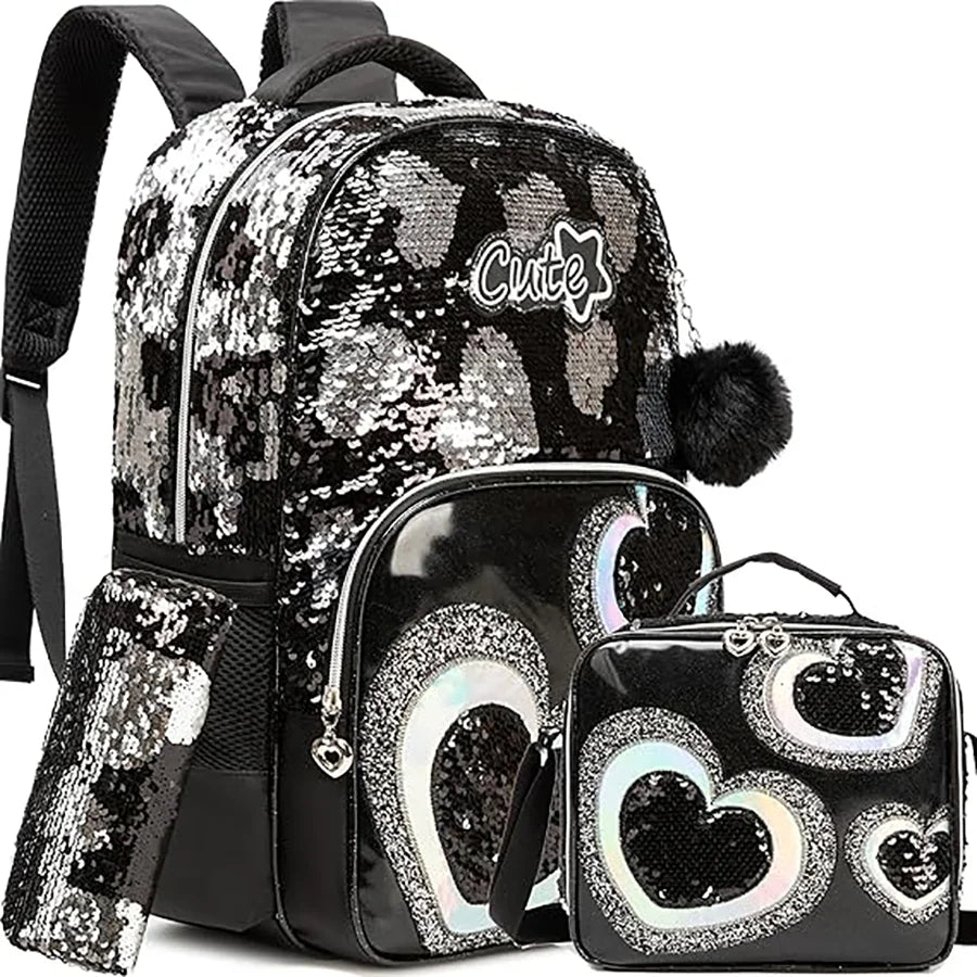 Cute Cartoon Plush Kids Backpack Set — School Bag with Lunch Box and Pencil Case