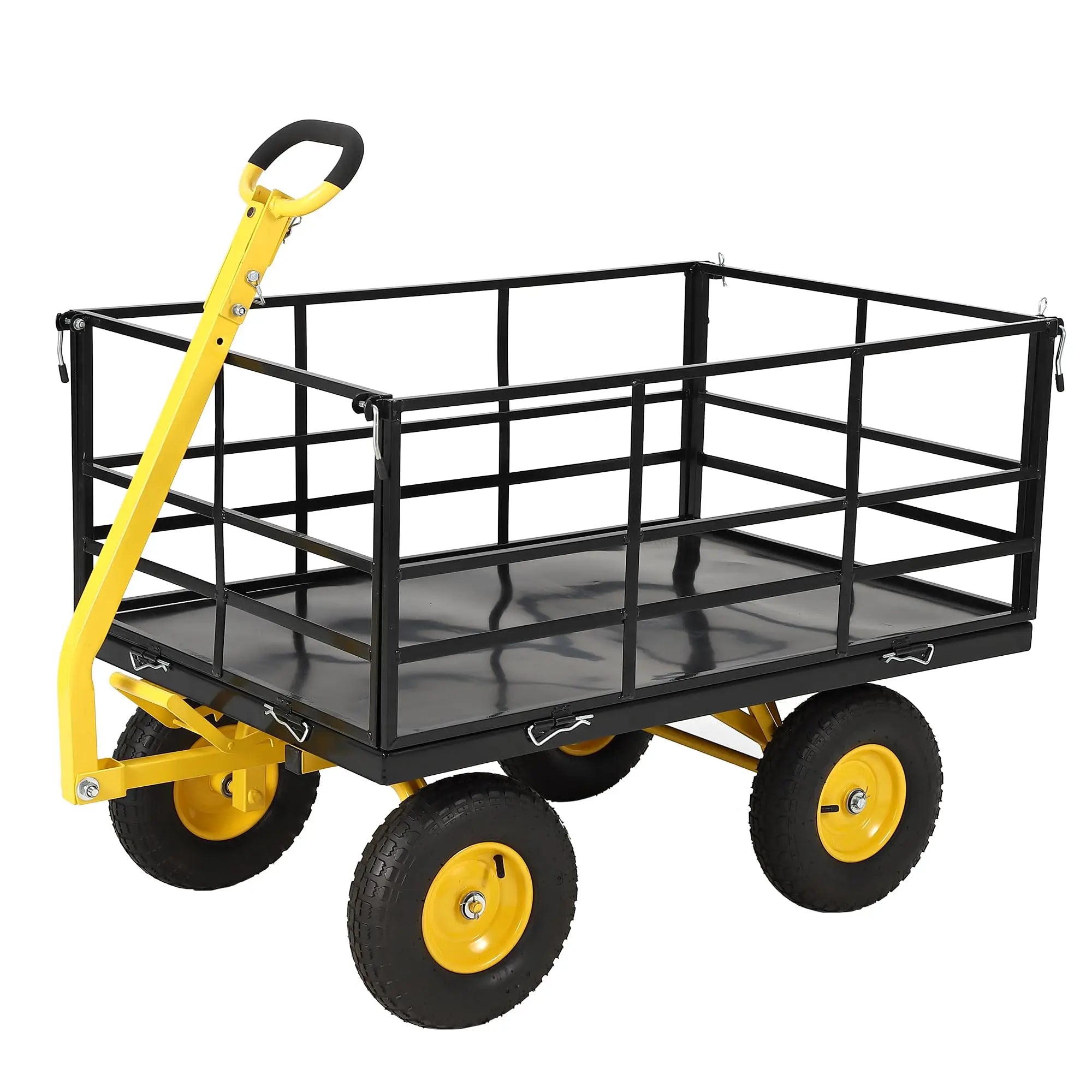 TWISTER.CK Heavy-Duty Steel Mesh Garden Cart — 1500-lb Capacity Utility Wagon