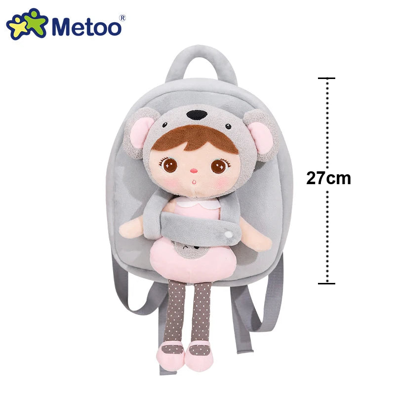 Metoo Plush Animal Backpack — Soft Toddler Bag with Detachable Doll