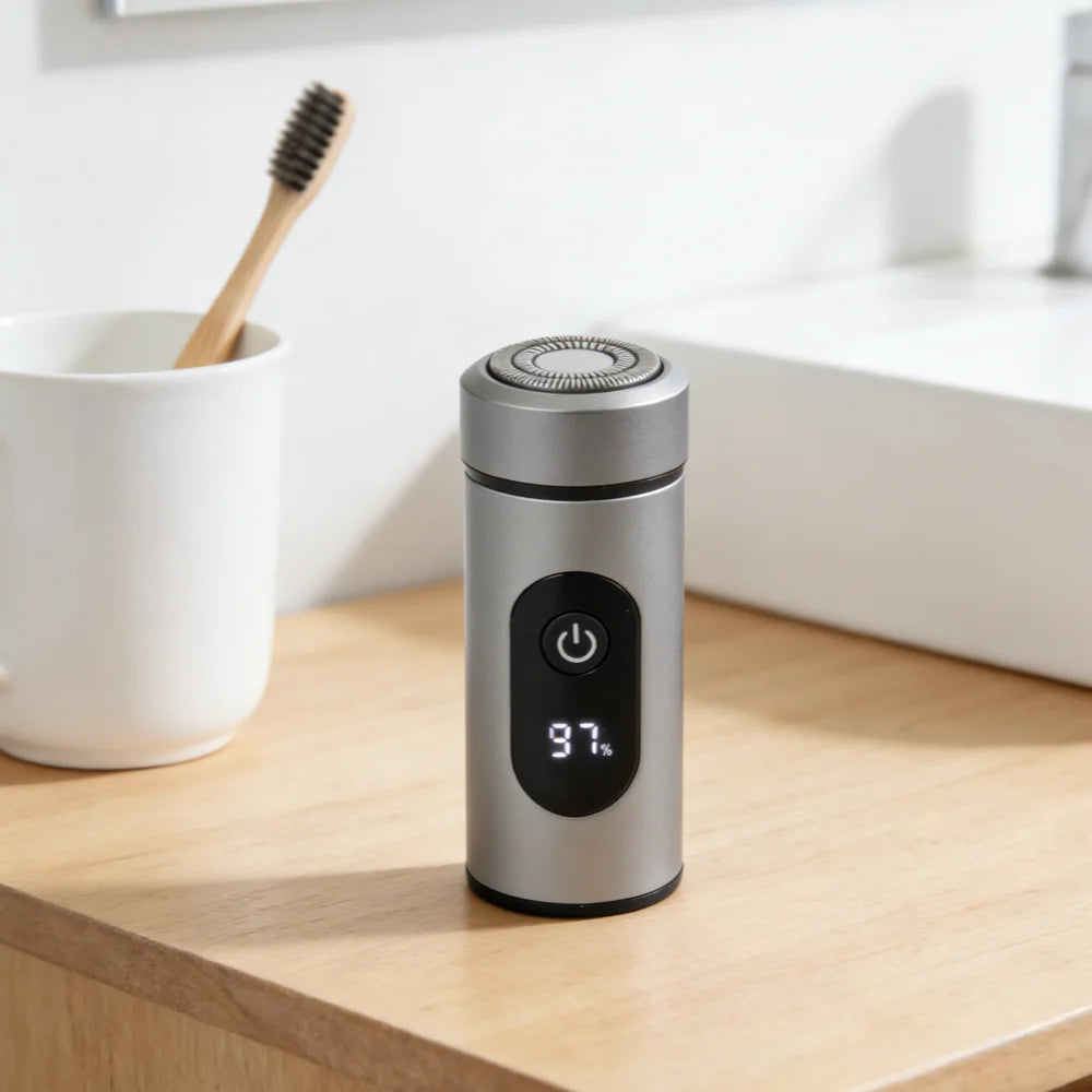 Men's Electric Rotary Shaver — Portable Design with LED Power Display