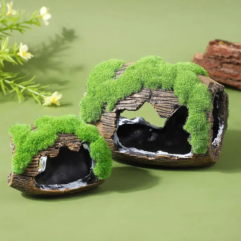 Resin Aquarium Hiding Cave — Decorative Fish Shelter and Tank Ornament