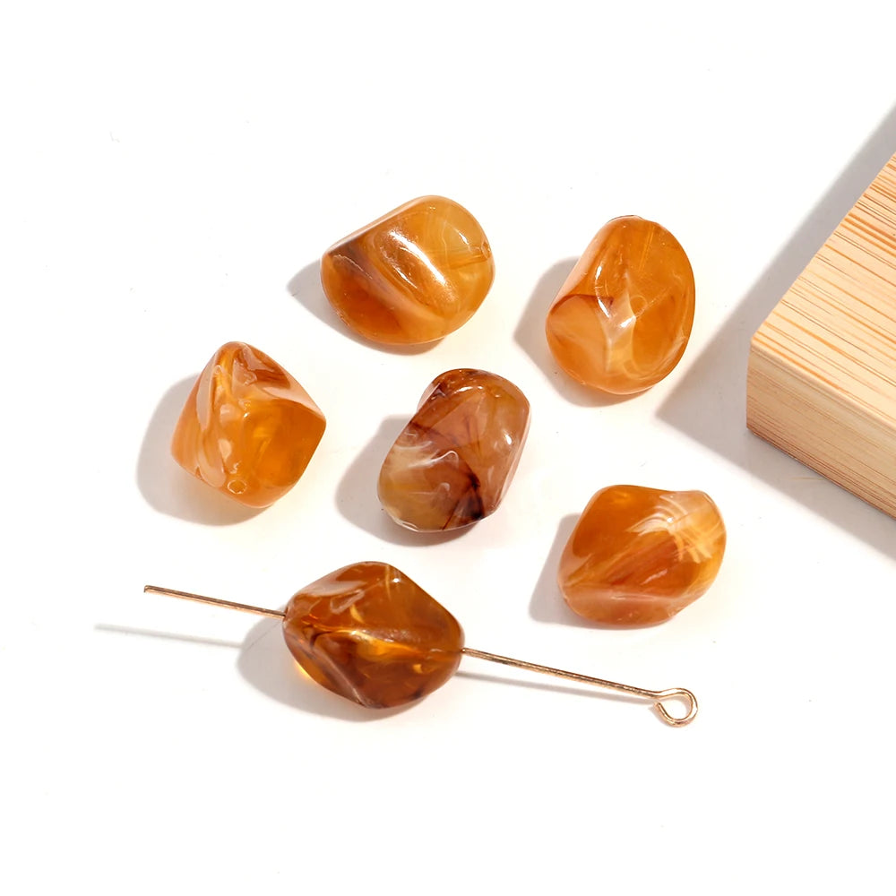 Colorful Acrylic Irregular Geometric Beads — 30pcs Loose Spacer Stones for DIY Jewelry