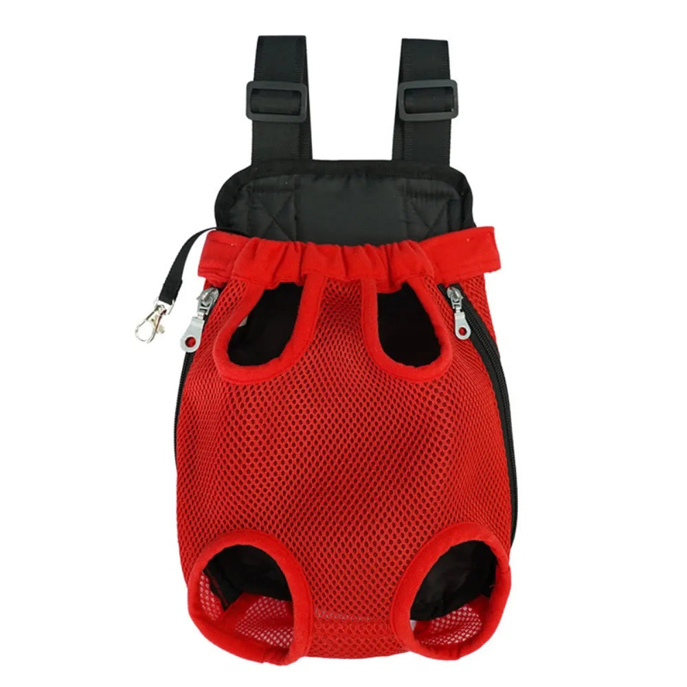 Adjustable Pet Carrier Backpack — Breathable Double Shoulder Bag for Travel