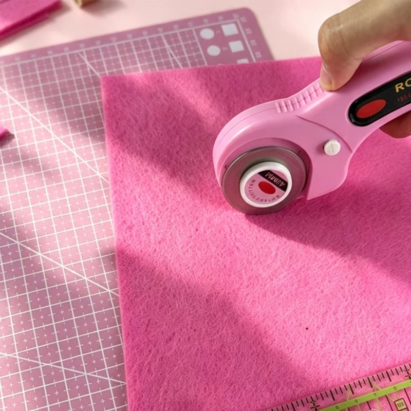 Pink Craft Cutting Mat Set — Precision DIY Tool Kit with Knife and Ruler