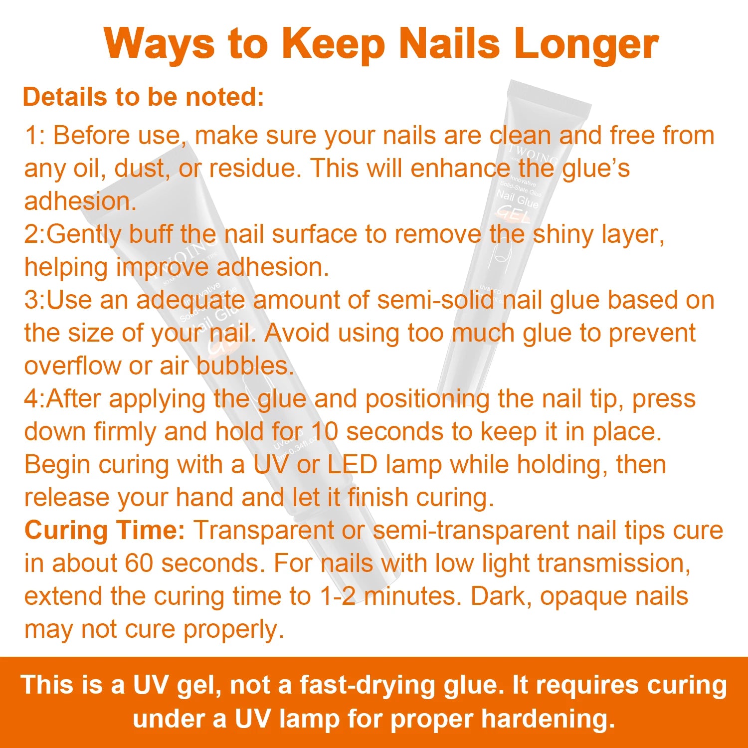TWOING Solid Nail Glue — Long Lasting Adhesive for Press On Nails