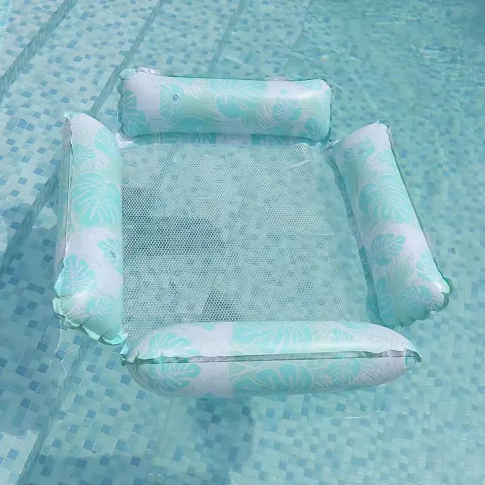 Inflatable Water Hammock Recliner — Floating Pool Lounge Mattress