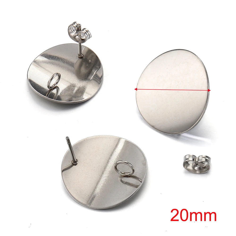 MINGXUAN Stainless Steel Earring Studs — DIY Jewelry Making Base Pins