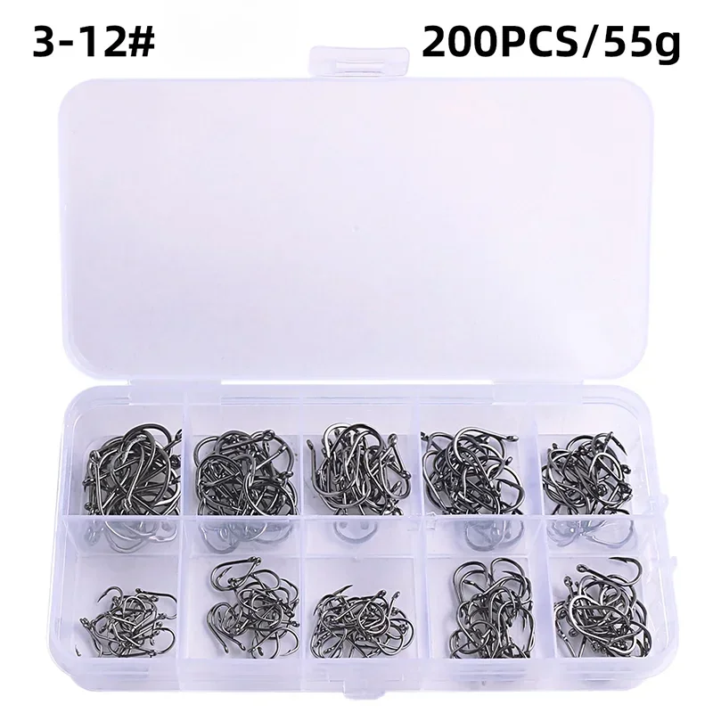 Carbon Steel Fishing Hooks — Sharp Barbed Circle Hooks for Saltwater & Freshwater