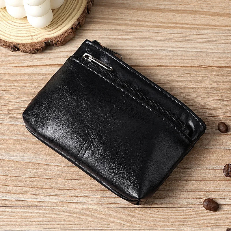 eTya Leather Coin Purse — Compact Zipper Wallet for Men and Women