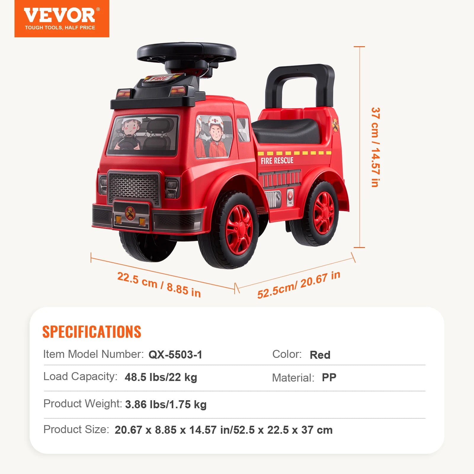SucceBuy Ride On Push Car — Musical Steering Wheel & Under Seat Storage