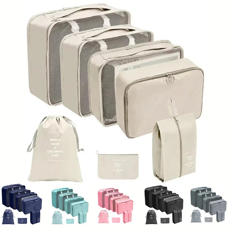 YHYEH 7-Piece Travel Packing Cube Set — Organized Suitcase Storage Bags