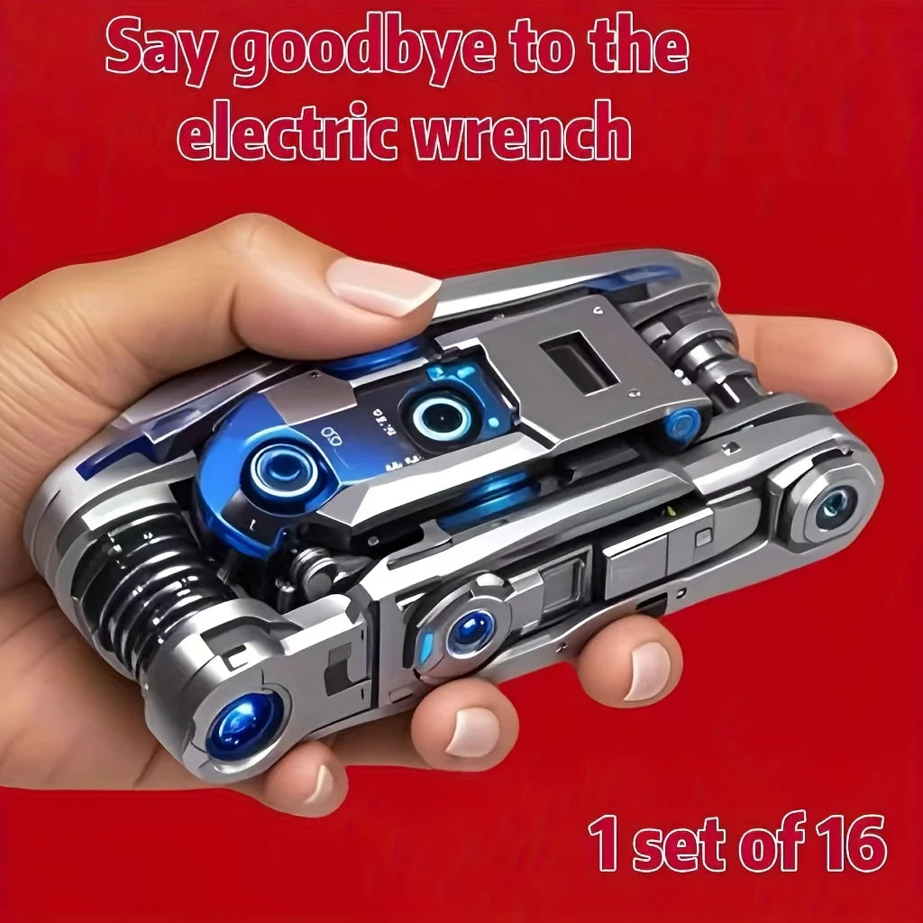 16-in-1 Socket Wrench Set — Durable Stainless Steel Repair Tool