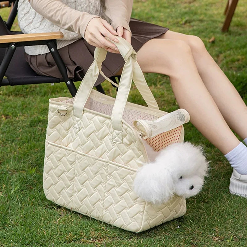 JUSENDA Pet Carrier Bag — Portable Breathable Travel Bag for Small Dogs and Cats