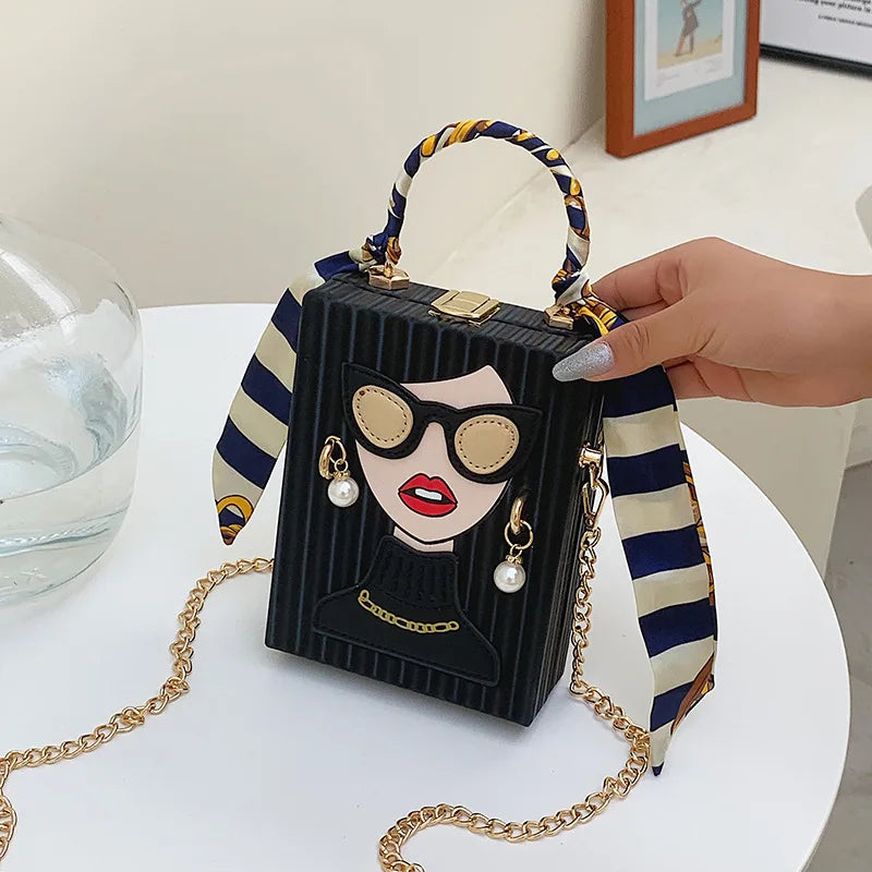 Permanently Leather Evening Bag — Luxury Box Clutch for Parties