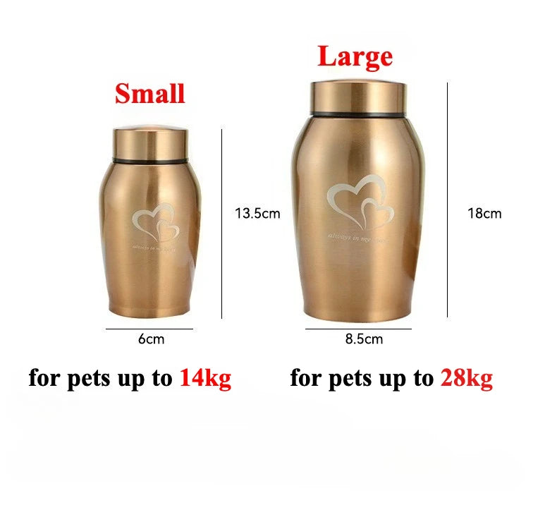 Stainless Steel Pet Cremation Urn — Elegant Memorial Keepsake for Small Animals