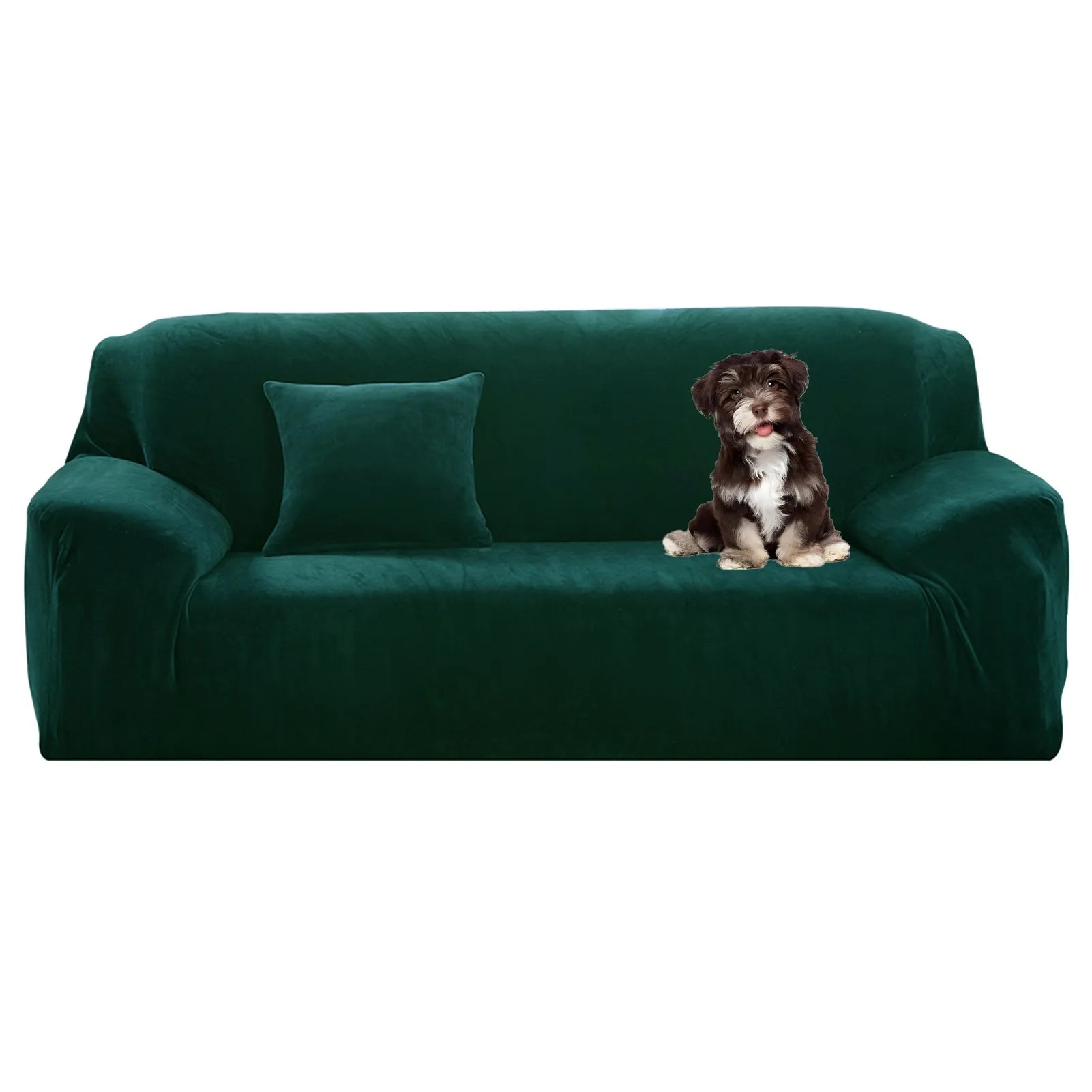 Stretch Velvet Sofa Covers — Soft Furniture Protector with Non-Slip Bottom
