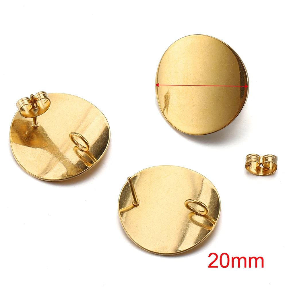 MINGXUAN Stainless Steel Earring Studs — DIY Jewelry Making Base Pins