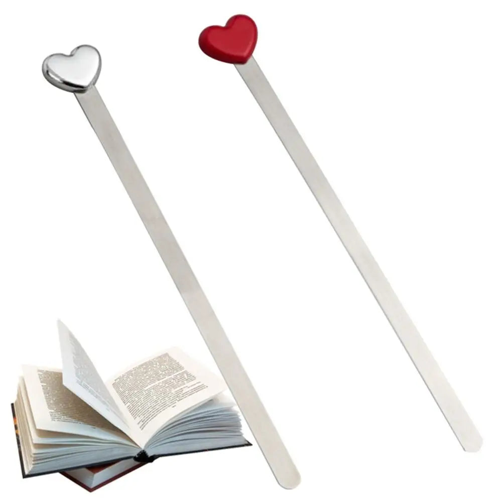 Metal Heart Love Bookmark — Decorative Book Clip for Reading Lovers