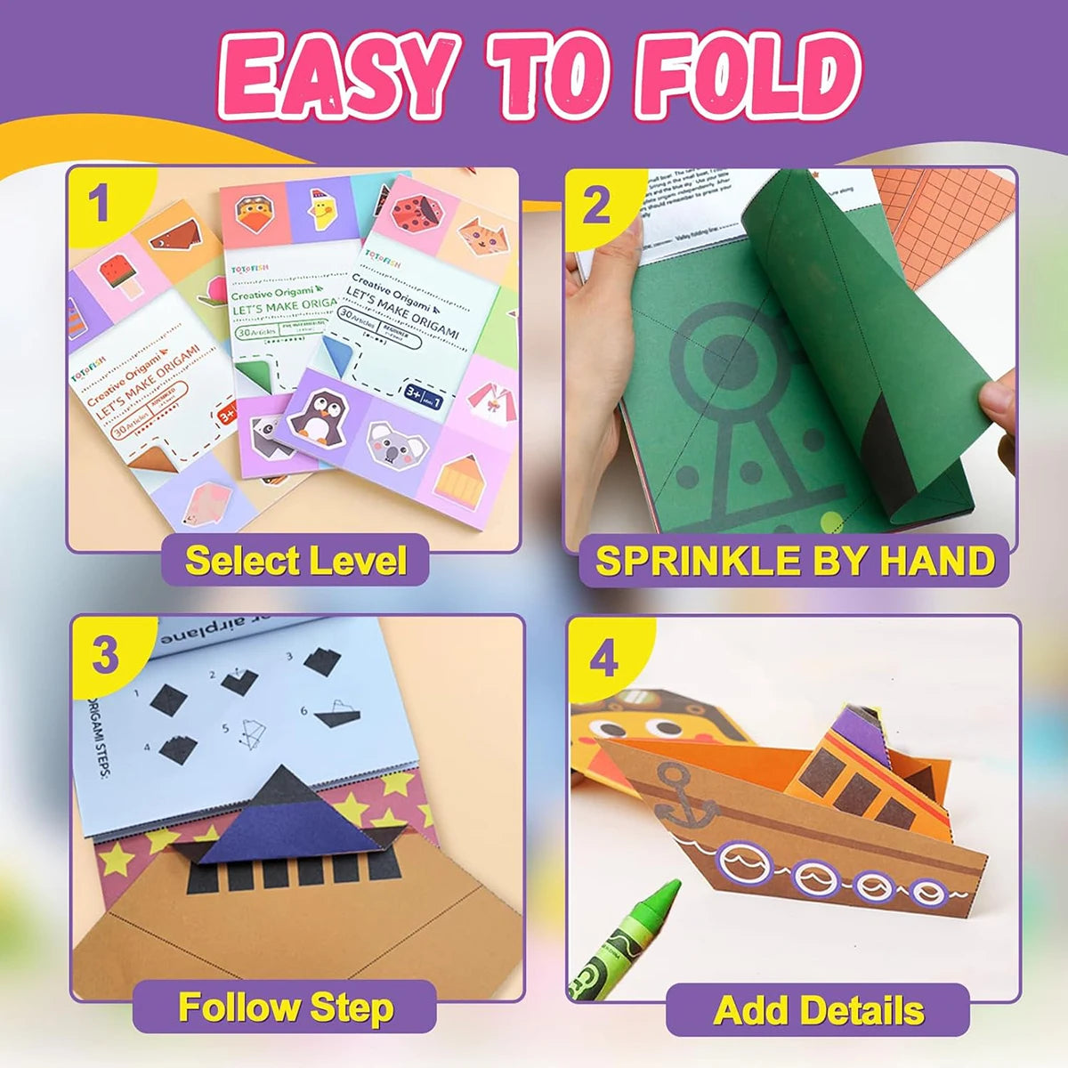 Origami Paper Craft Kit — DIY Art Project Supplies with Instruction Book
