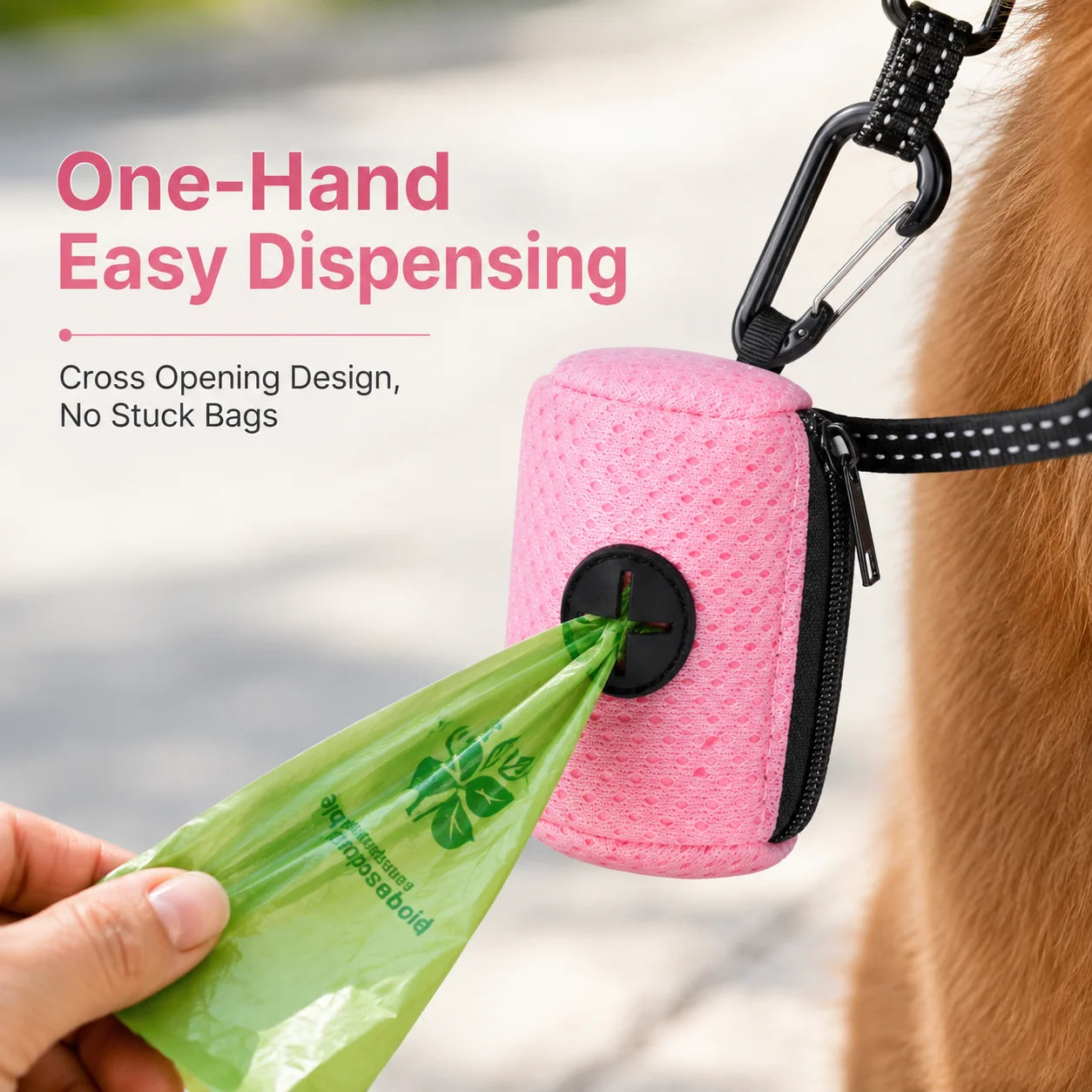 Hanging Dog Poop Bag Dispenser — Convenient Waste Bag Holder for Walks