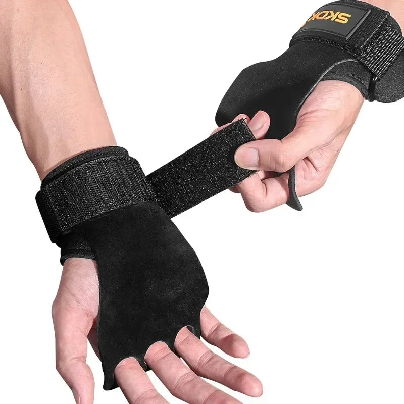 macroupta Cowhide Gym Gloves — Weightlifting Hand Protectors for Pull Ups