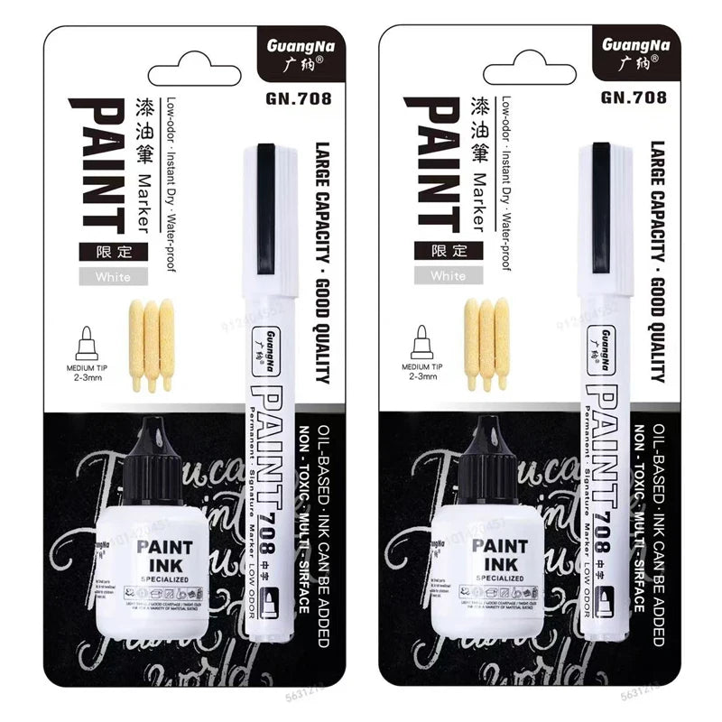 GN Metallic Paint Marker Pens — Permanent Oil-Based Art Set for DIY Crafts