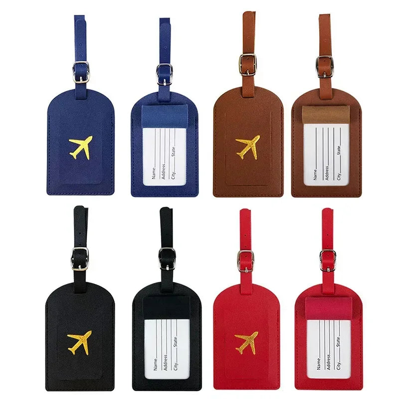 eTya PU Leather Luggage Tag & Passport Cover Set — Travel Identification Accessories