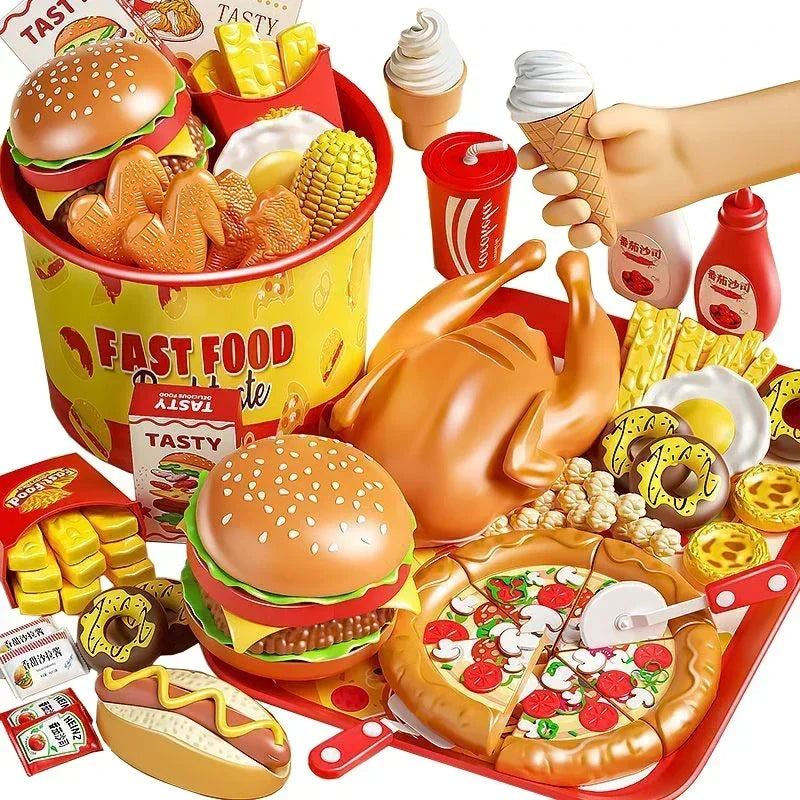 Kids Kitchen Pretend Play Food Set — Interactive Cooking & Cutting Toy