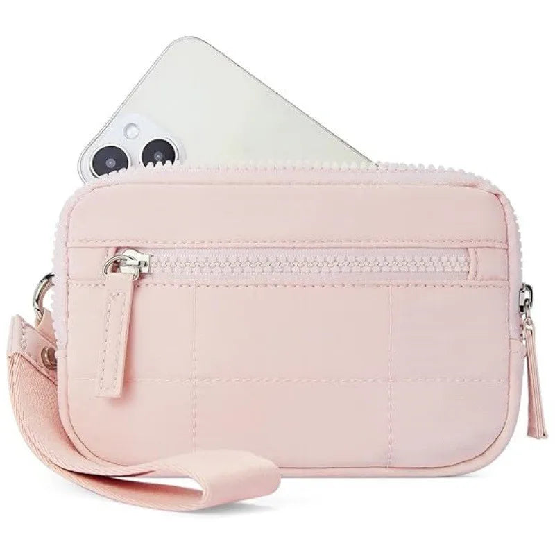 UOSU Puffer Wristlet Wallet — Quilted Nylon Travel Organizer