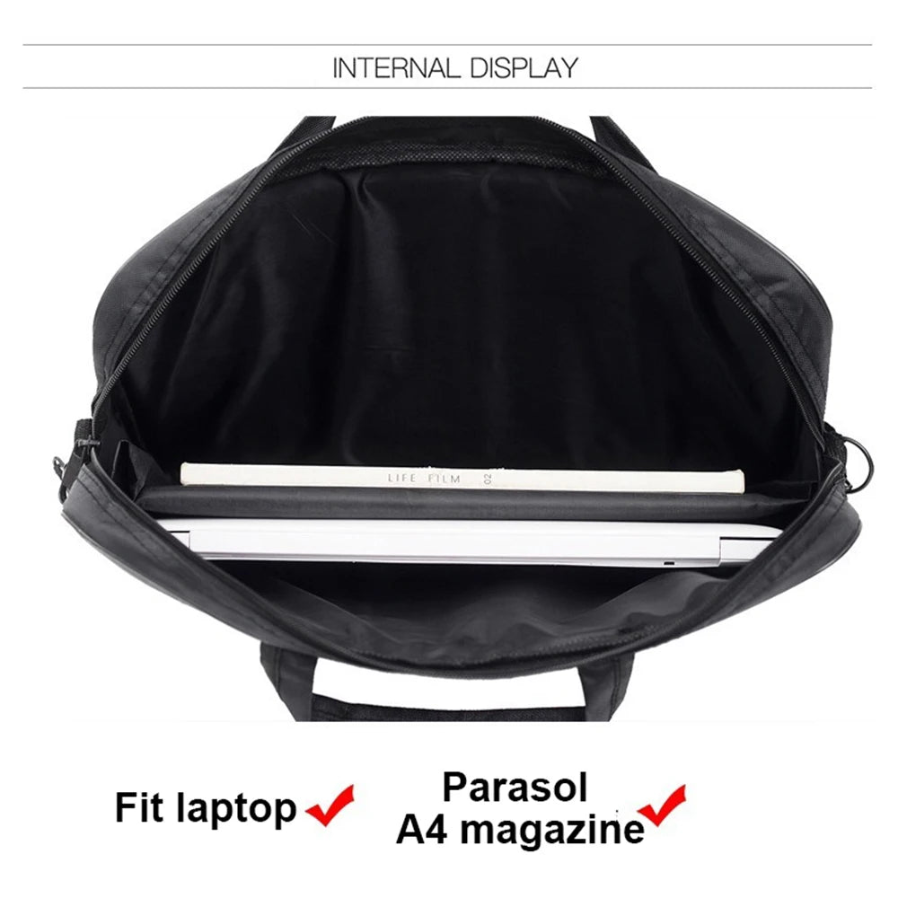 Professional Nylon Laptop Briefcase — Water Resistant Business Shoulder Bag
