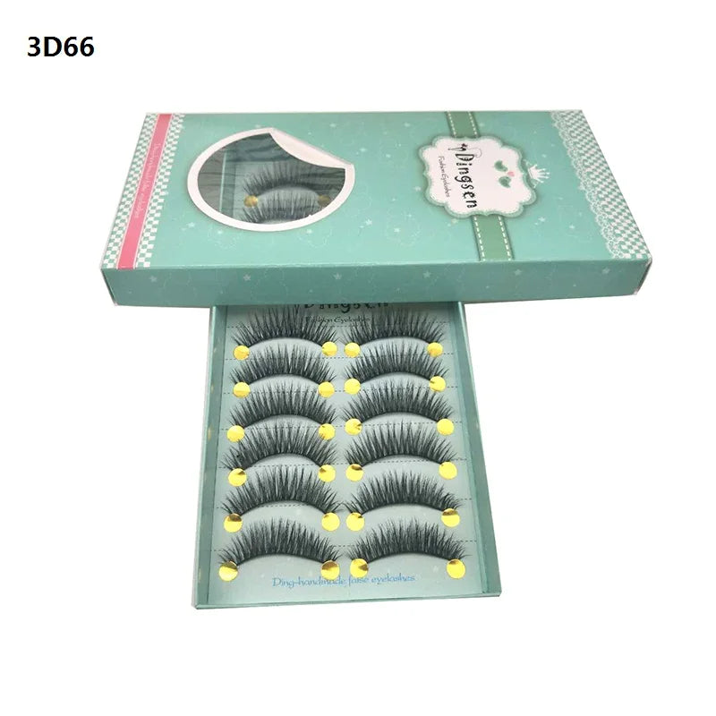 DINGSEN Dramatic False Eyelashes — Fluffy DD Curl Strip Lashes, 10 Pairs