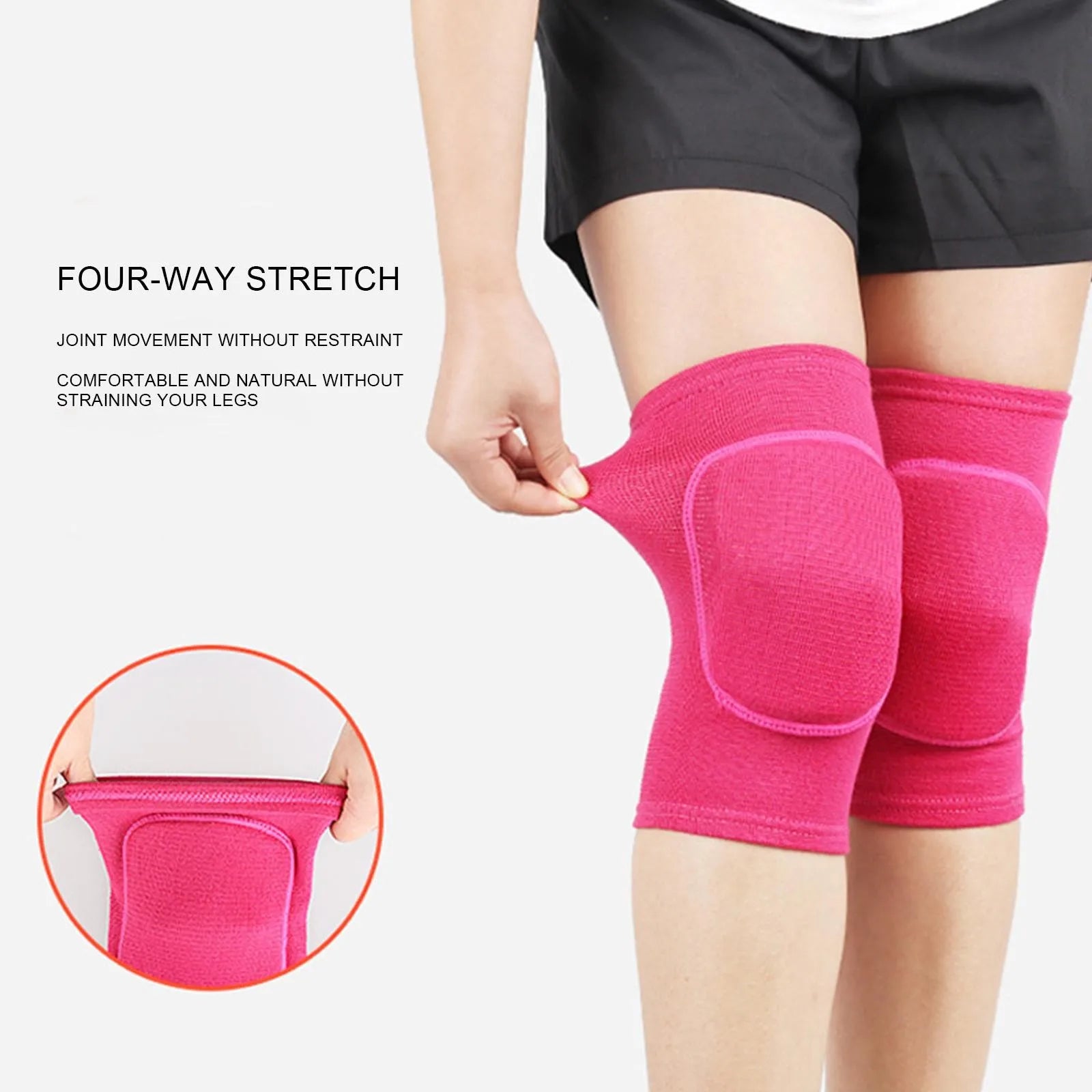 Compression Knee Pads — Elastic Support with Thickened Sponge Padding