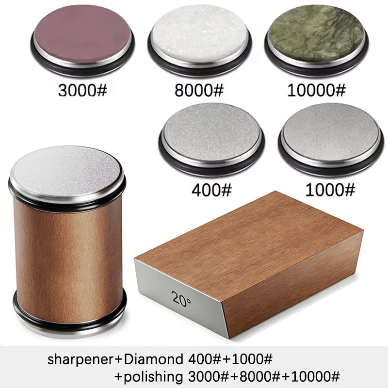 Niiruo Rolling Knife Sharpener — Double Sided Diamond Stone Roller