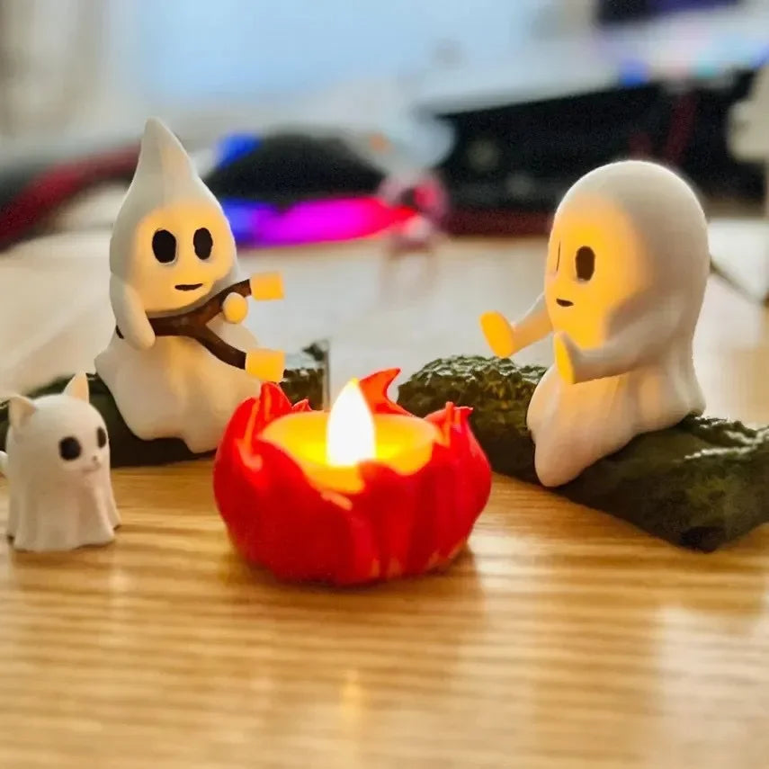 Halloween Ghost Campfire Decor — Spooky Outdoor Party Ornament Set